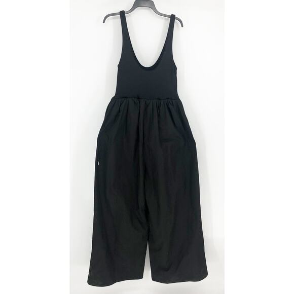Et Ochs Women's Leonardo Mix Media Jumpsuit sz Large Black Wide Leg Tank NWOT - Picture 5 of 11